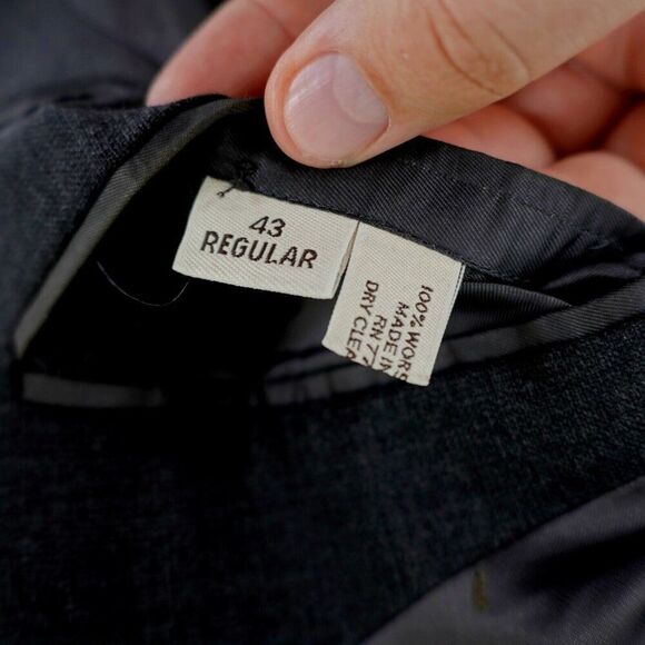 Pronto Uomo Lessona Natural Stretch Super 100s Worsted Wool Gray 42R Basketweave - Picture 10 of 14